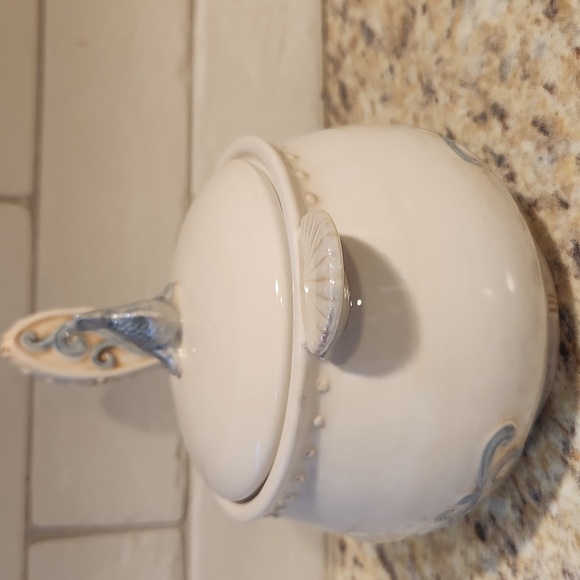 Coastal Seashell Covered Dish With Spreader - Picture 4 of 10